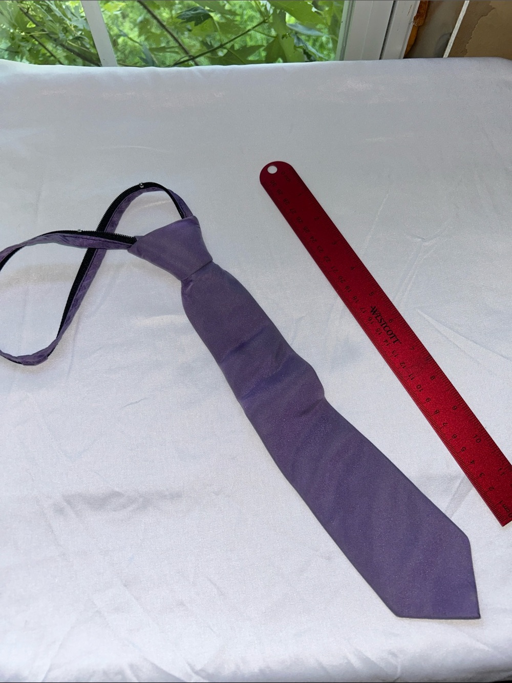 Boys zip adjustable purple silk  Calvin Klein necktie